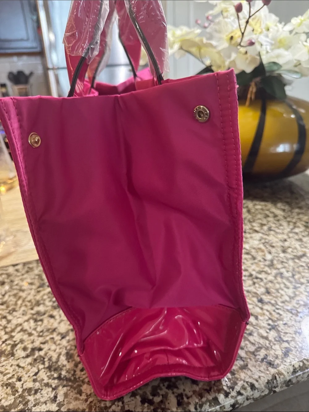 Tory Burch Hot Pink Logo Nylon Tote